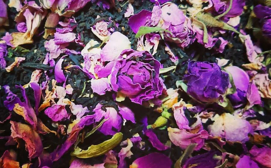 Dried purple flowers for herbal tea